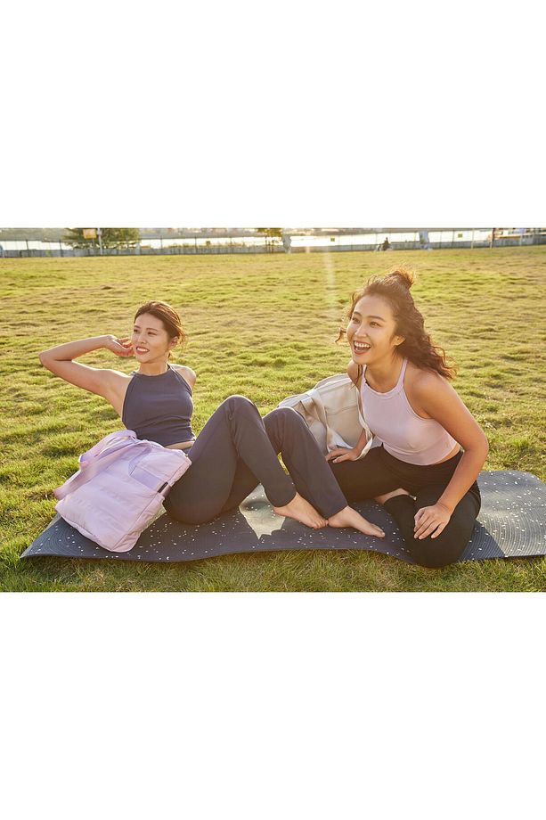 Kadın Siyah Regular Pamuklu Spor Taytı 500 - Pilates - 7