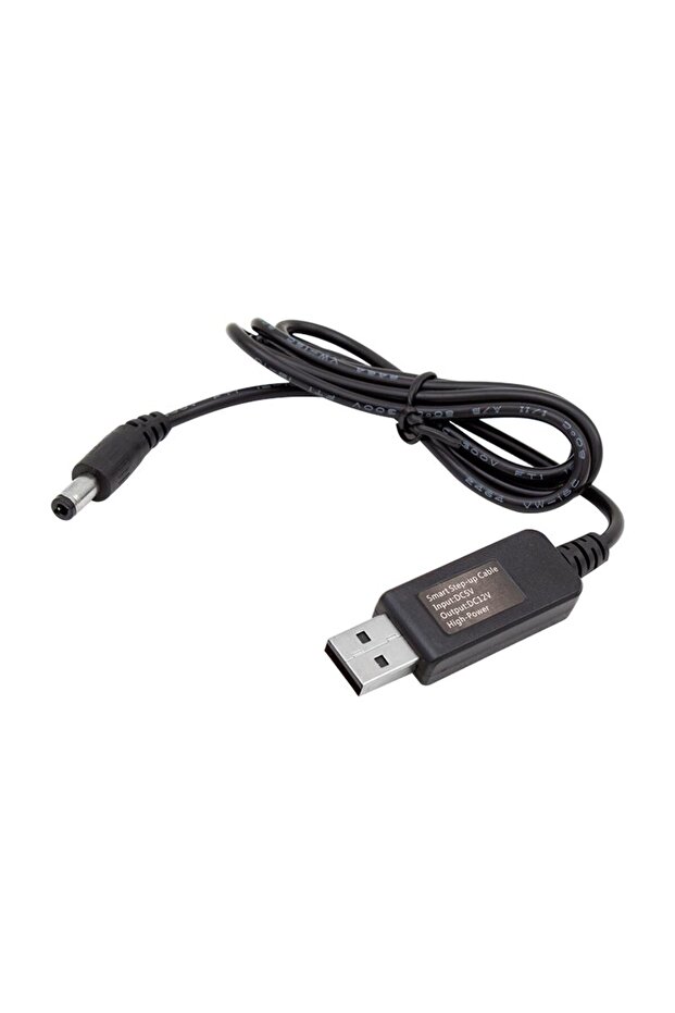 كابل 5 فولت - 12 فولت USB إلى تيار مستمر 5.5*2.5 ملم (12 فولت 1 أمبير)