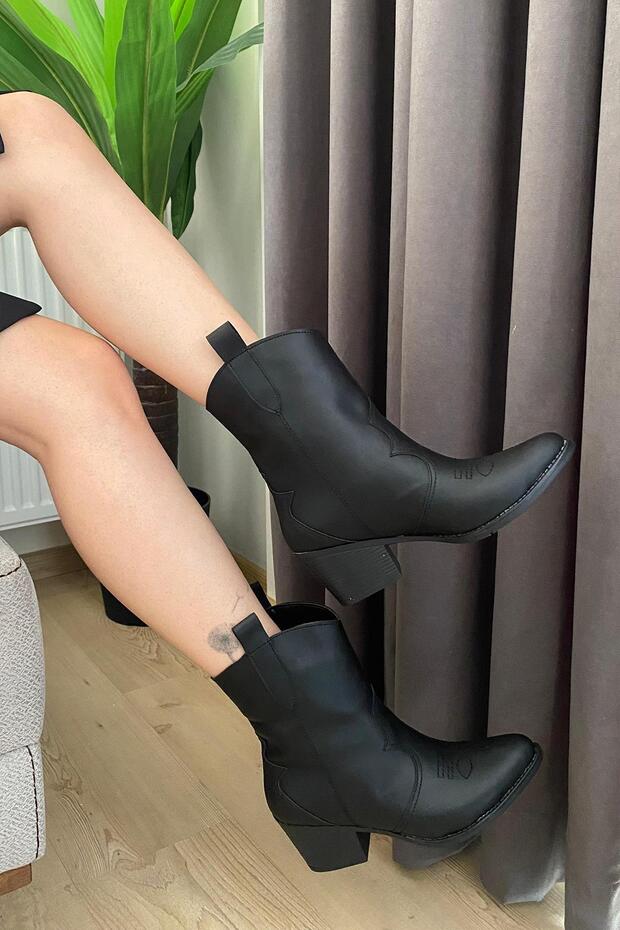 Kadın Vendy Kısa Topuklu Kovboy Bot - 2