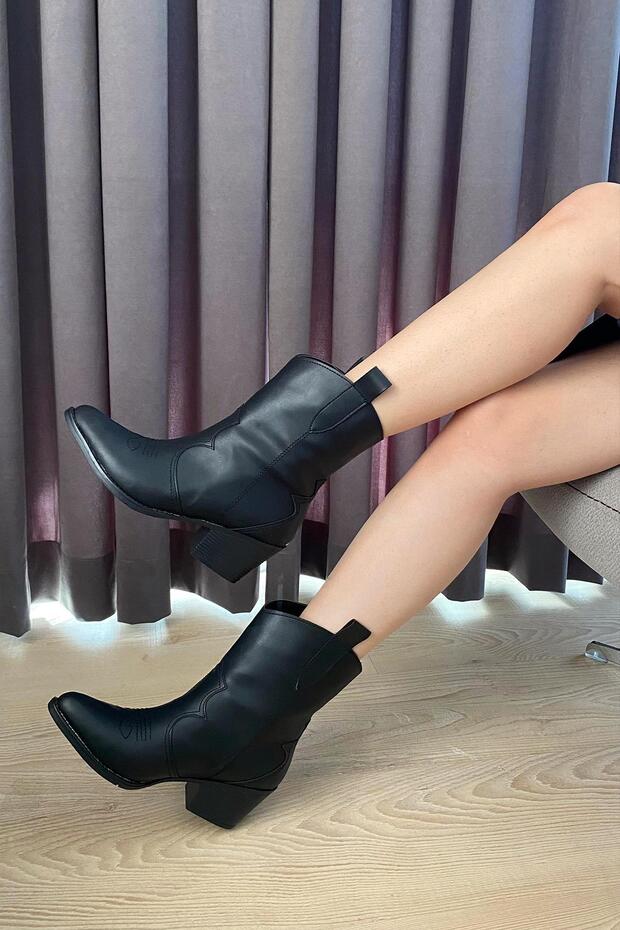 Kadın Vendy Kısa Topuklu Kovboy Bot - 3