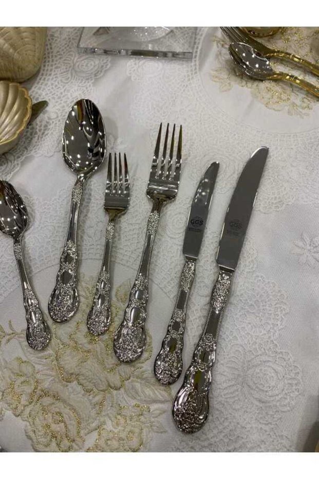 GGS SOLINGEN DANIELA SILVER 96 قطعة مجموعة سكاكين شوكة وملعقة