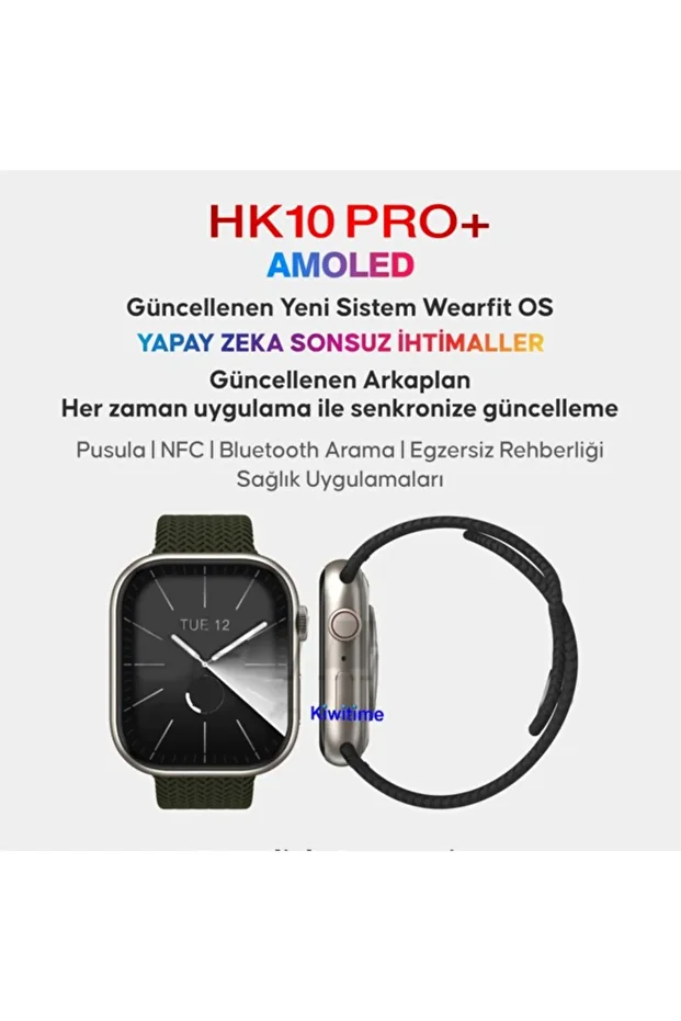 HK10 Pro+ Plus Gen5 2.02" Amoled Ekran G-Sensörü Galeri Ses Kayıt Ios Android Uyumlu Akıllı Saat Güm - 2