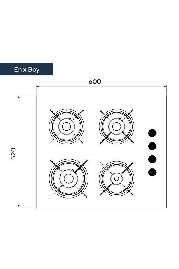 Ko-40 Tshdf Siyah Oval Set Üstü Cam Ocak 8mm - 4