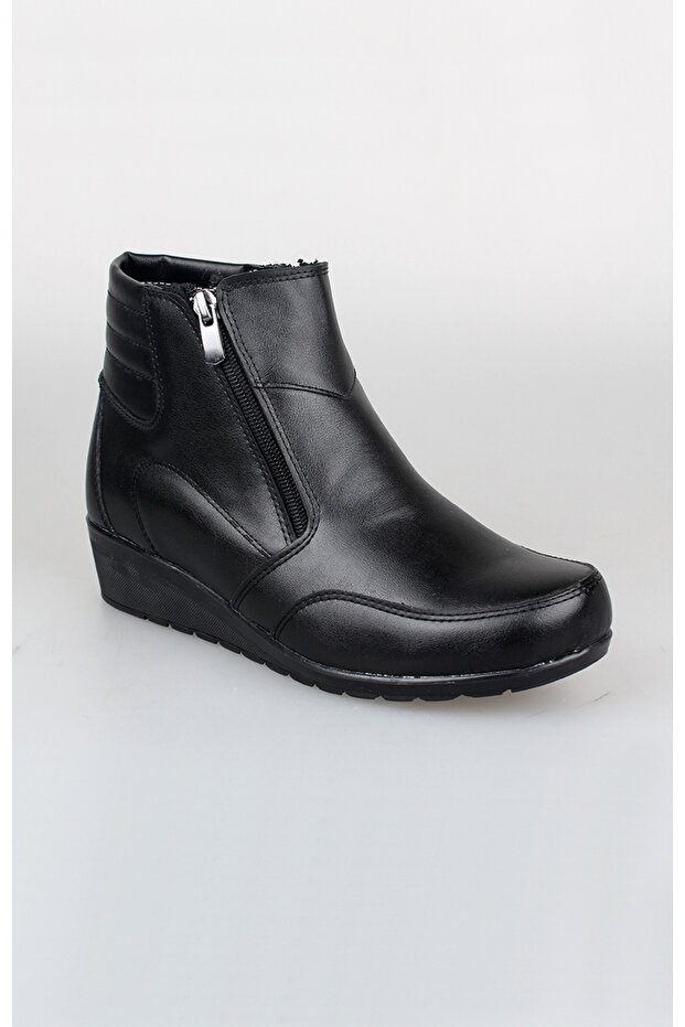 Edik Daily and Mother Boots Comfortable Comfort Genuine Leather Lined Heel Cushion System C309 Black