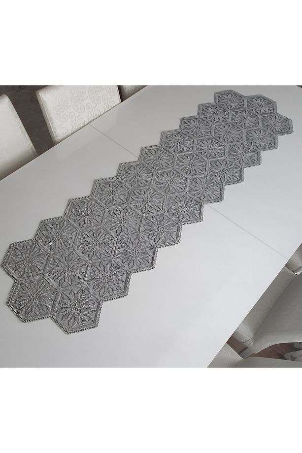 Anglez Kordon Simli Altıköşe Runner(38×130cm) - 1