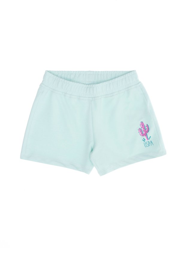 Children's Water Green Knitted Shorts 50270089 -Vr083