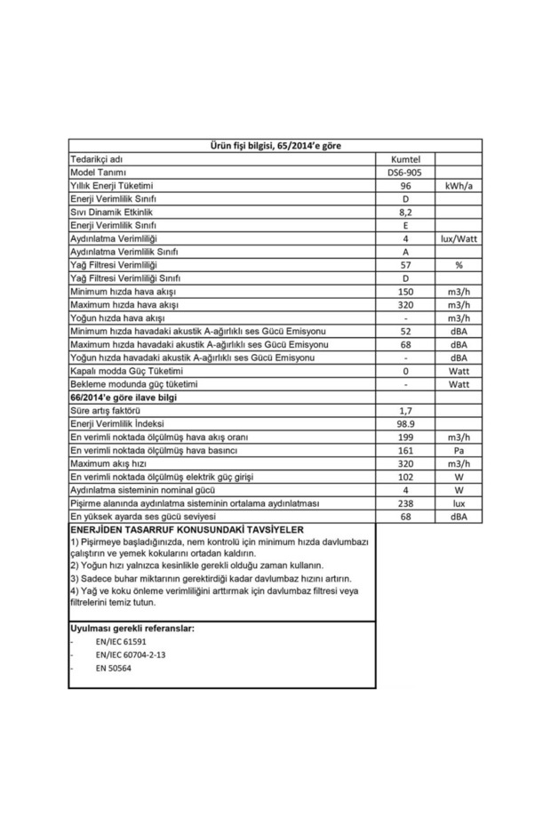 DS6-905 Sürgülü Aspiratör - Siyah - 3
