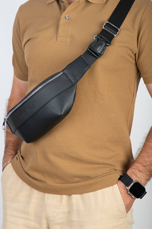 Vegan Leather 2 Compartment Chest Crossbody and Waist Bag