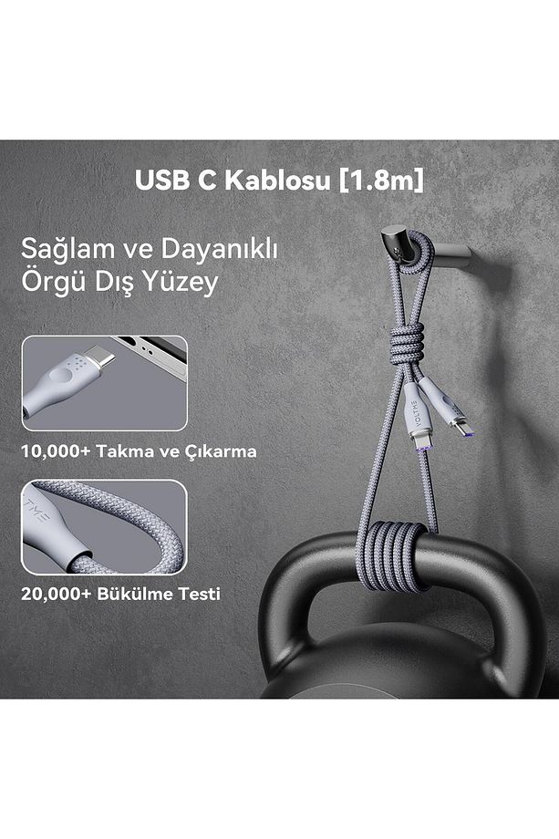 C2064 Powerlink Rugg 100w Type-c Şarj Kablosu 1.8m 5a- Gri - 2