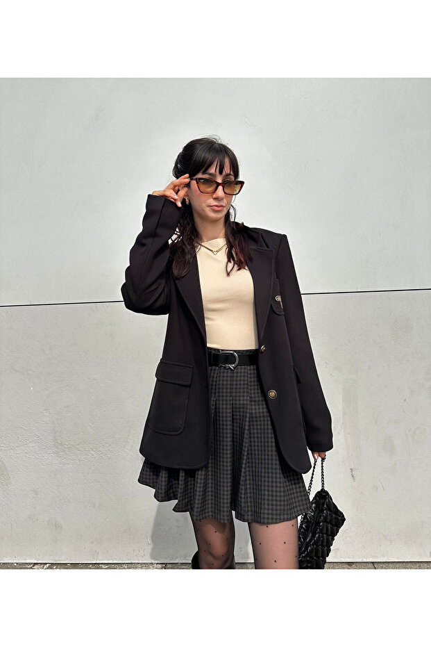 Arma Detaylı Blazer Ceket - 7