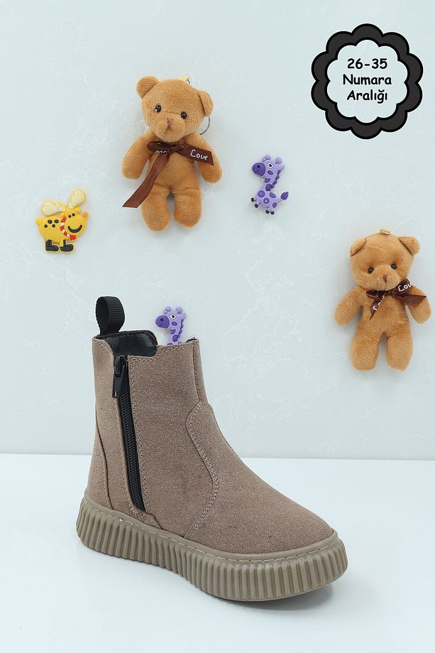 Unisex Sıcak Tutan Astarlı Chunky Kaymaz ve Rahat Taban Fuşya Kız Çocuk Kışlık Bot Kışlık Çocuk Bot - 1