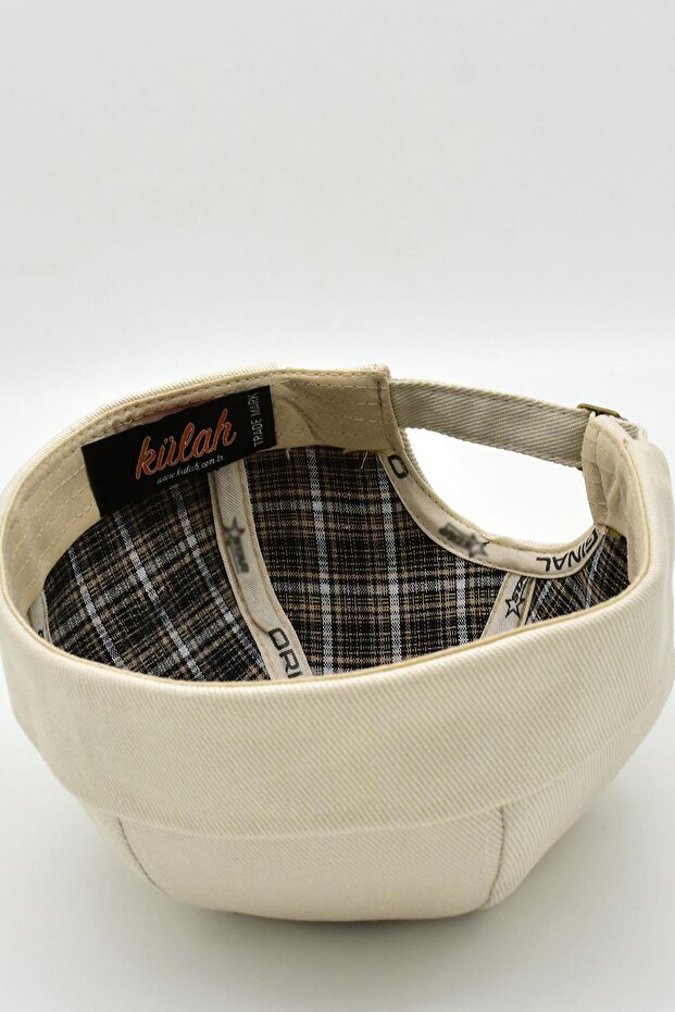 Bej Hiphop Docker Şapka %100 Pamuk Katlamalı Cap - 5