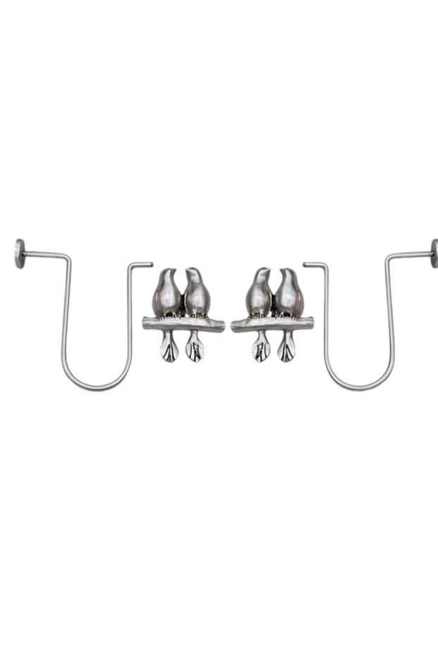 Bird Renso Curtain Collection Accessory 2Pcs. Silver
