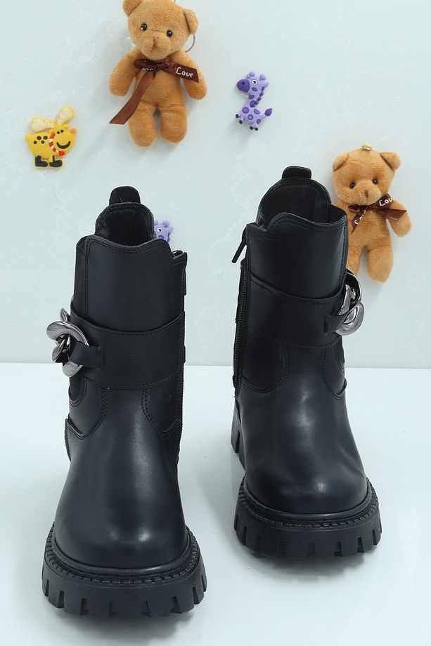 Unisex Sıcak Tutan Astarlı Chunky Kaymaz ve Rahat Taban  Çocuk Kışlık Bot Kışlık Çocuk Bot - 4