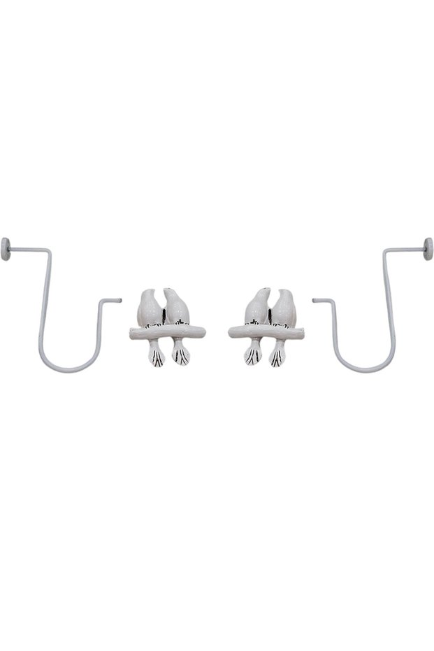 Bird Renso Curtain Collection Accessory 2Pcs. White