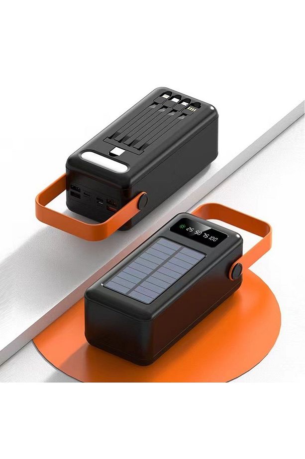 80.000 Mah Solar Kamp Işıklı Çoklu Kablolu 4x Usb 1x Type-c 1x Micro 1x Lightning Çıkışlı Powerbank - 4