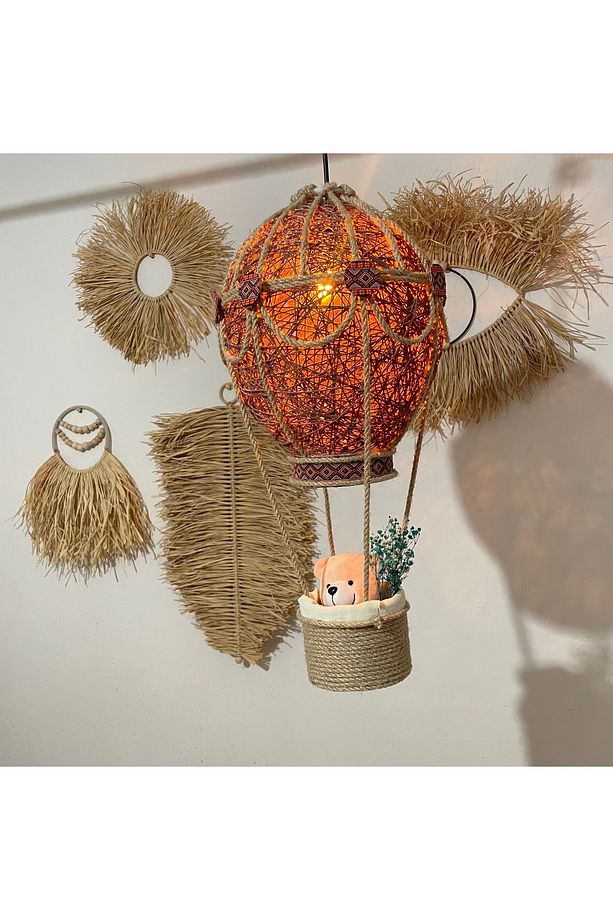LUMİNART TASARIM AVİZE çocuk ve bebek odası makrome avize balon avize - 3