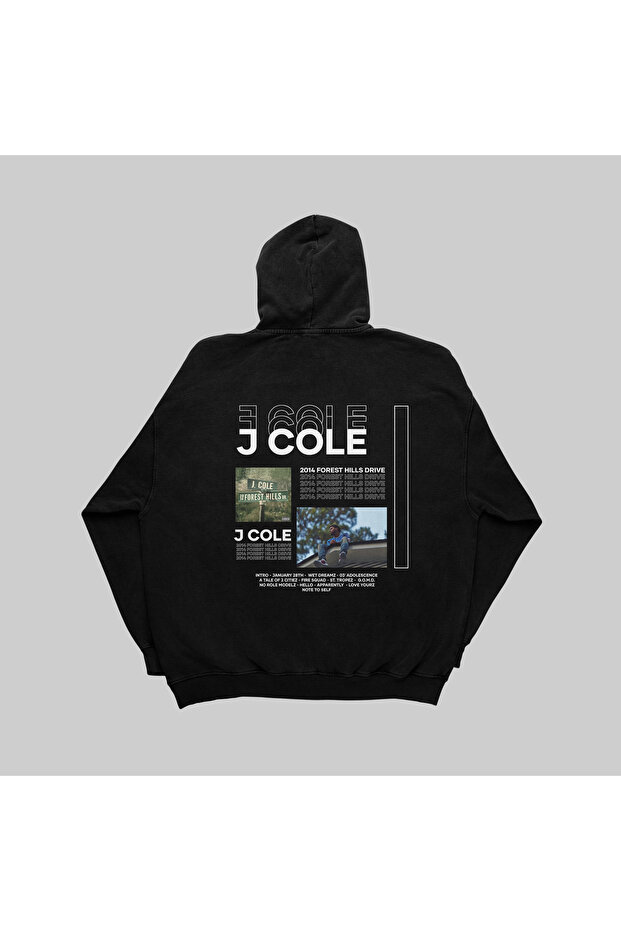 J Cole 2014 Forest Hills Drive Album Printed Black Oversize Sweatshirt Unisex 100% Cotton