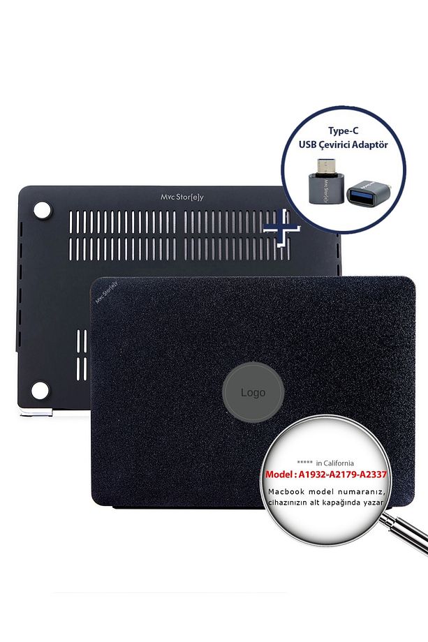 Macbook Air M1 Kılıf 13inç Simli G1505 (TOUCHID'Lİ M1 AİR) A2337 A2179 A1932 Ile Uyumlu (2018-2020) - 1