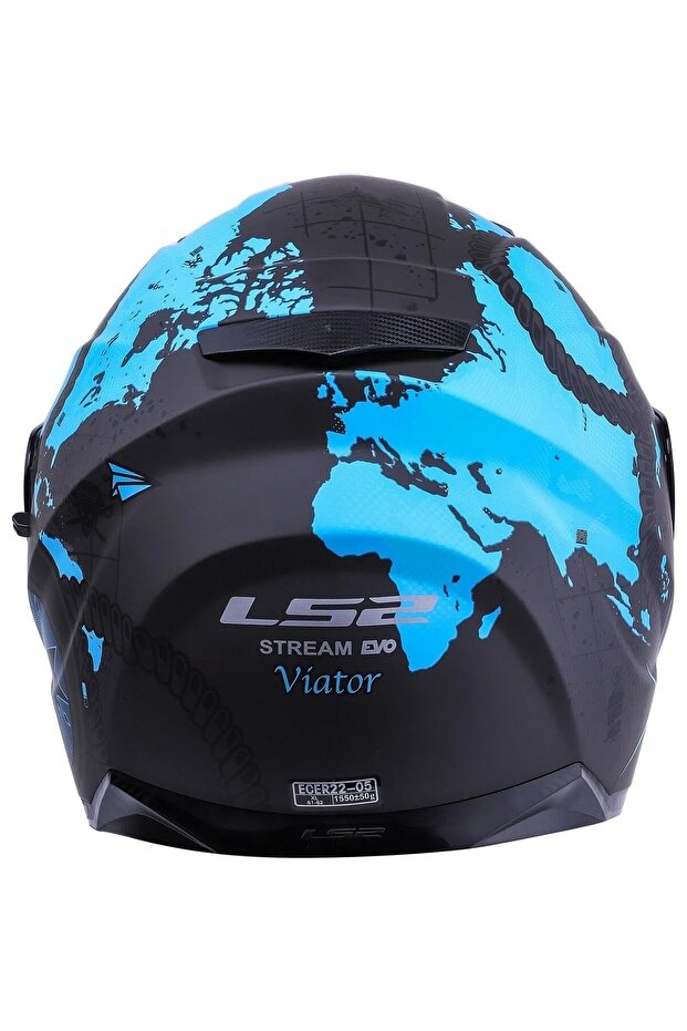 STREAM EVO VIATOR MAT SİYAH-MAVİ KASK - 4