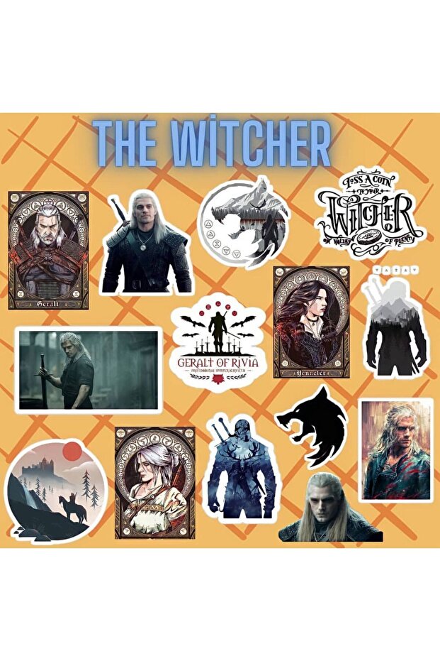 مجموعة ملصقات Witcher - الكمبيوتر المحمول، الكمبيوتر المحمول، الهاتف والمجلة