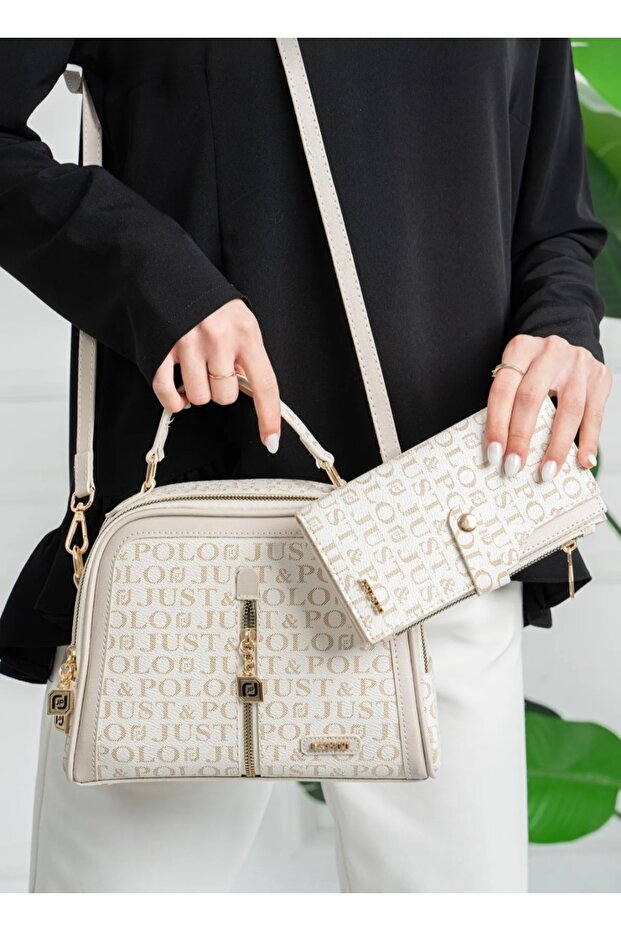 Justpolo Women's Shoulder Bag and Wallet Combination