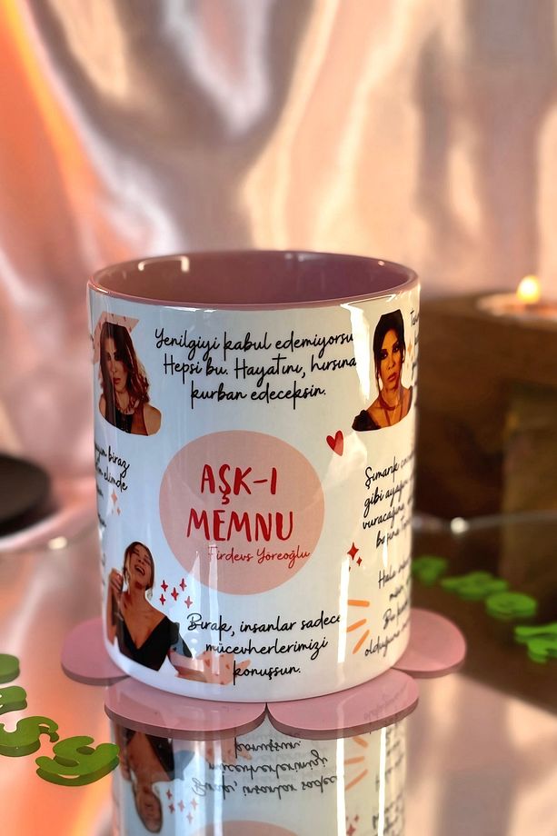 AŞKI MEMNU FİRDEVS İçi ve Kulbu Pembe Kupa - 5