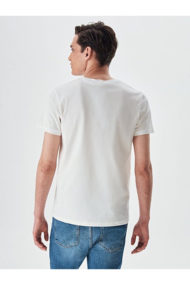 Crew Neck Logo Κρεμ μπλουζάκι - 3