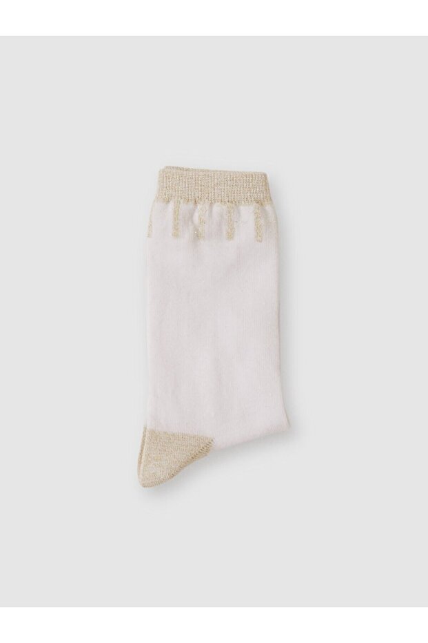 Simli Soket Beyaz Çorap - 2