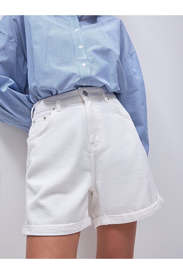 Belında Mom Jean Şort - 5