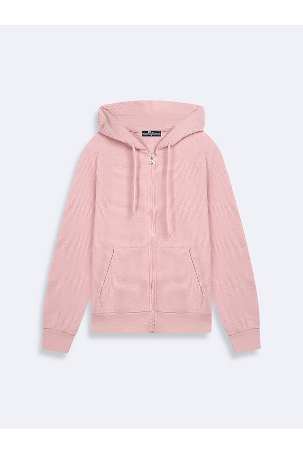 Kapüşonlu Fermuarlı Lila Sweatshırt - 1