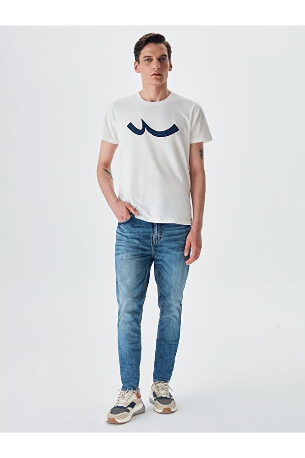 Crew Neck Logo Κρεμ μπλουζάκι - 1