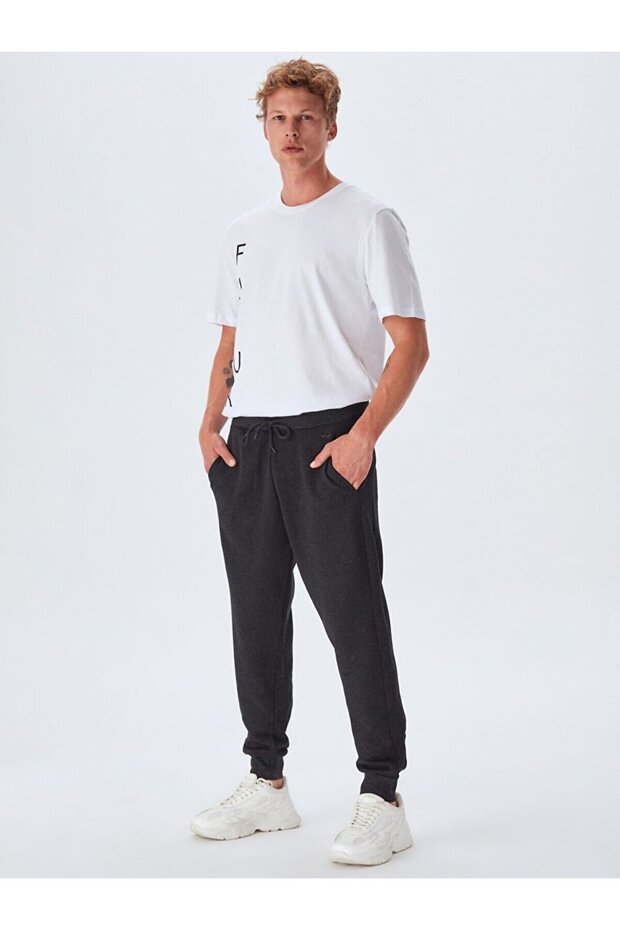 Ribanalı Antrasit Eşofman - 1