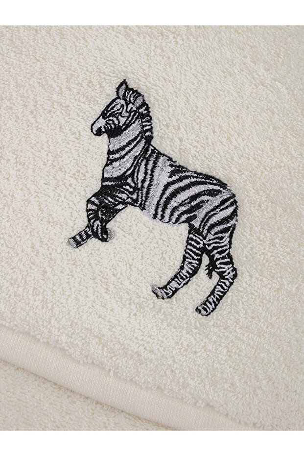 LCW HOME Ekru Nakışlı Yüz Havlusu 50x80 Cm - 4