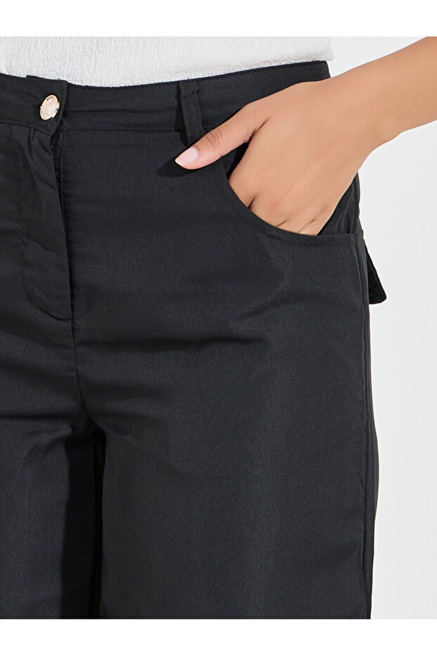 بنطال سادة واسع الساق بطول كامل - 3