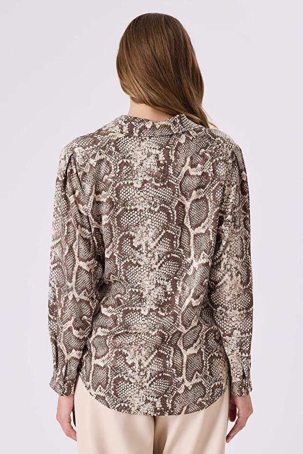 Desenli viskon gömlek - 2