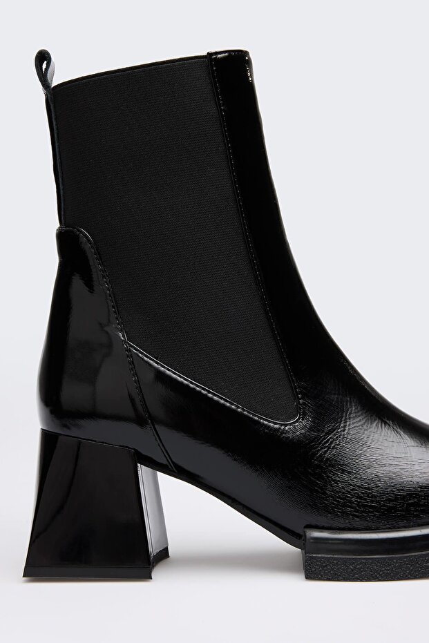 Madison Siyah Kırışık Rugan Kadın Bot - 3