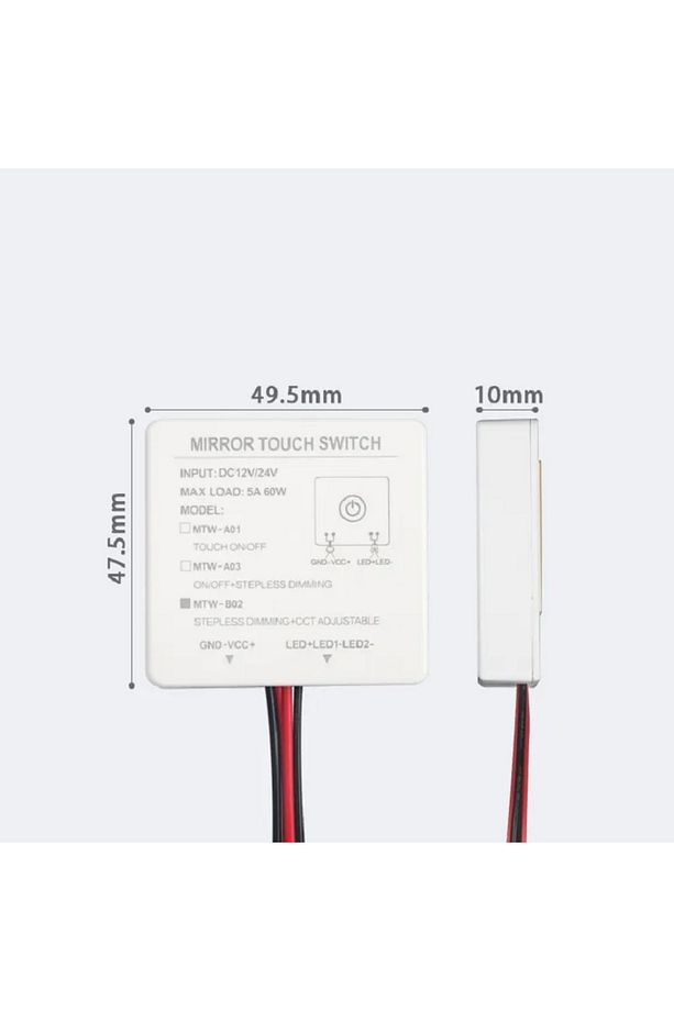 12-24v 5a Dokunmatik (TOUCH) Ayna Arkası Sensör / Ayna Lambası Ve Banyo Aynası Mobilya Sensörü - 1