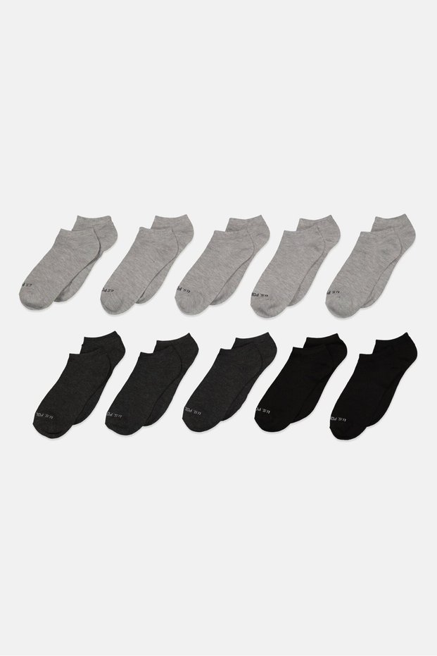 Women 10 Pairs Brand Logo Socks, Black