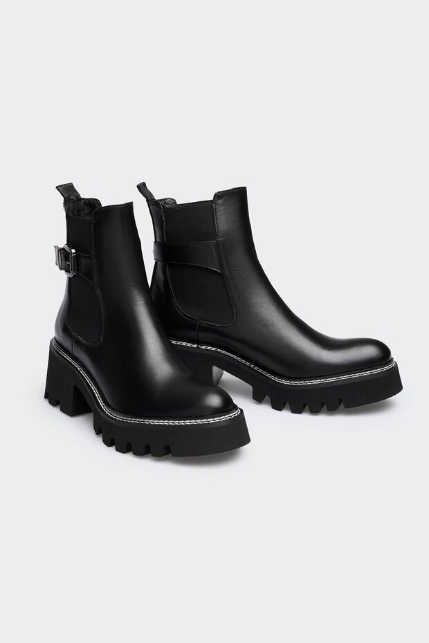 Melc Siyah Deri Kadın Bot - 2