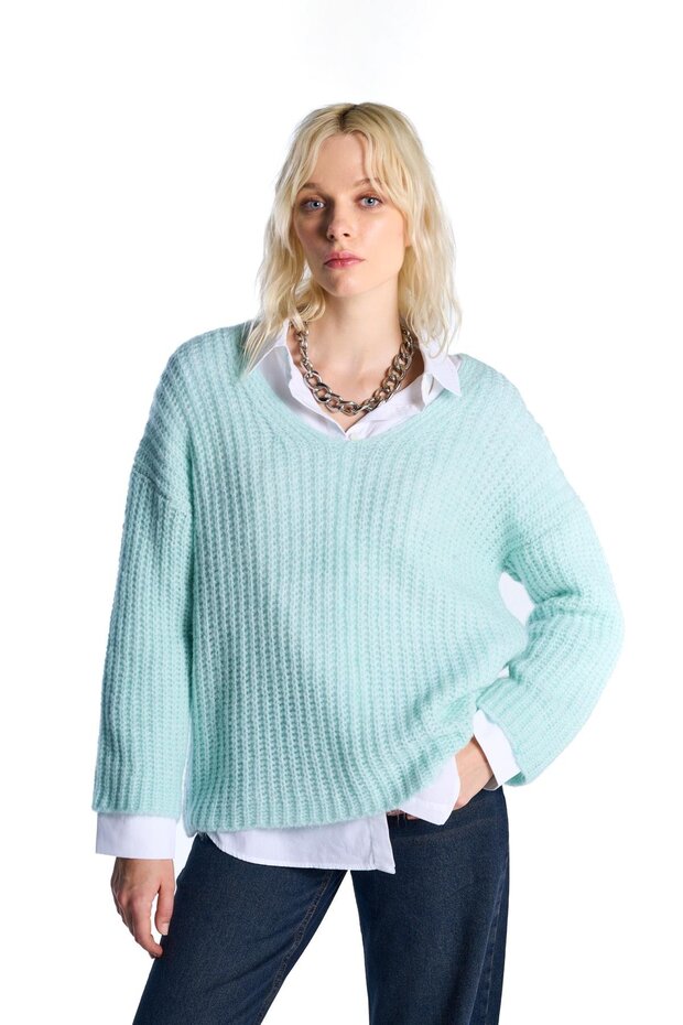 Mint V Yaka Triko Kazak - 2