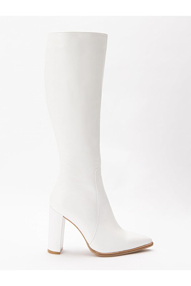 Gio Beyaz Deri Çizme - 1