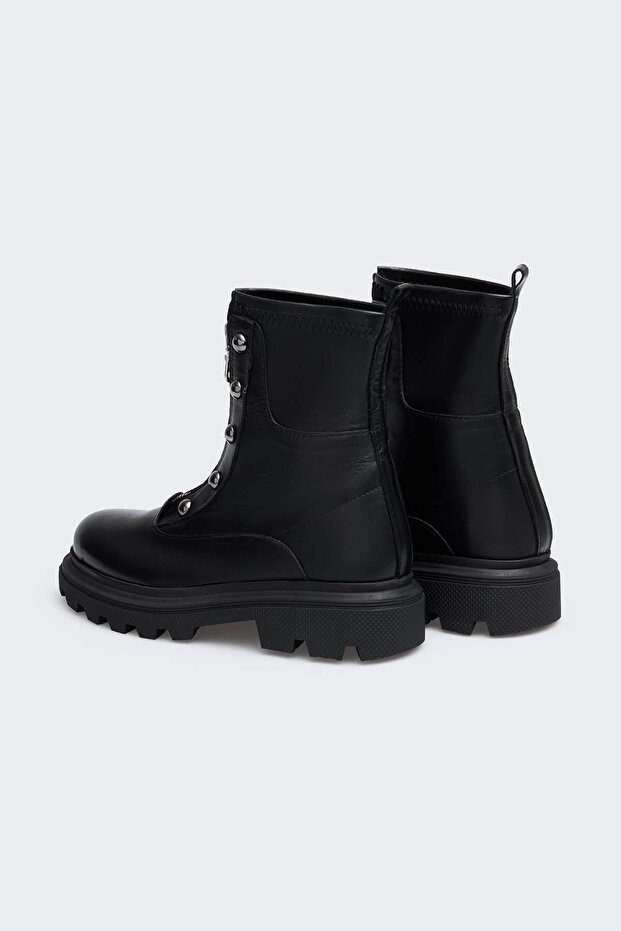 Coll Siyah Deri Kadın Bot - 4