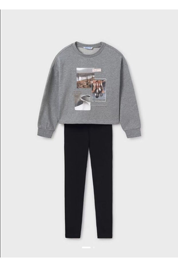 Girl Sweatshirt Lycra Leggings 2 Piece Set 7754
