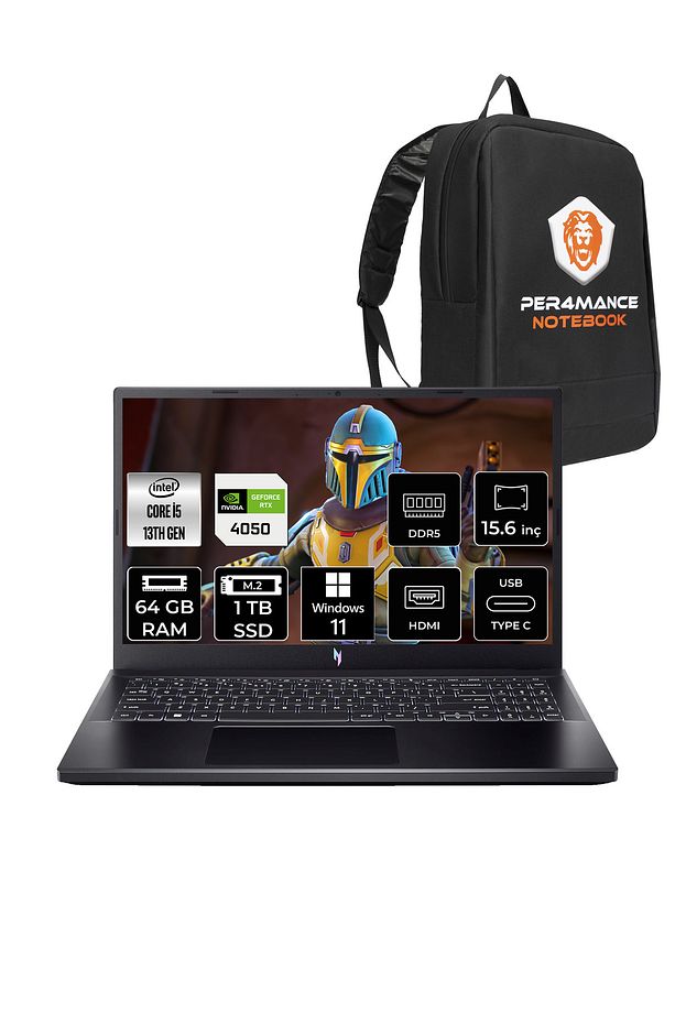 Nitro V15 i5-13420H 64GB 1TB SSD RTX4050/6GB 15.6'' FHD 144Hz W11H & PER4 ÇANTA - 1