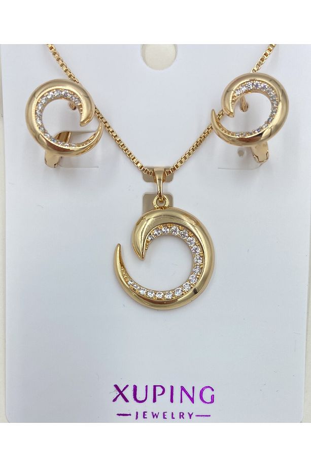 Xuping Tiara Model Kolye Küpe Set - 2