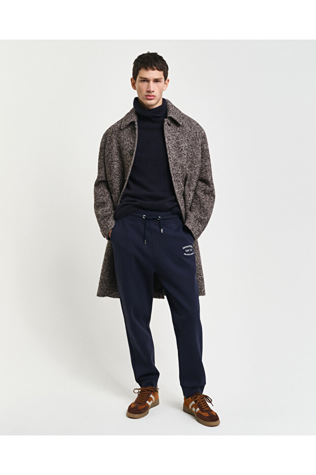 Erkek Lacivert Regular Fit Logolu Eşofman Altı - 1