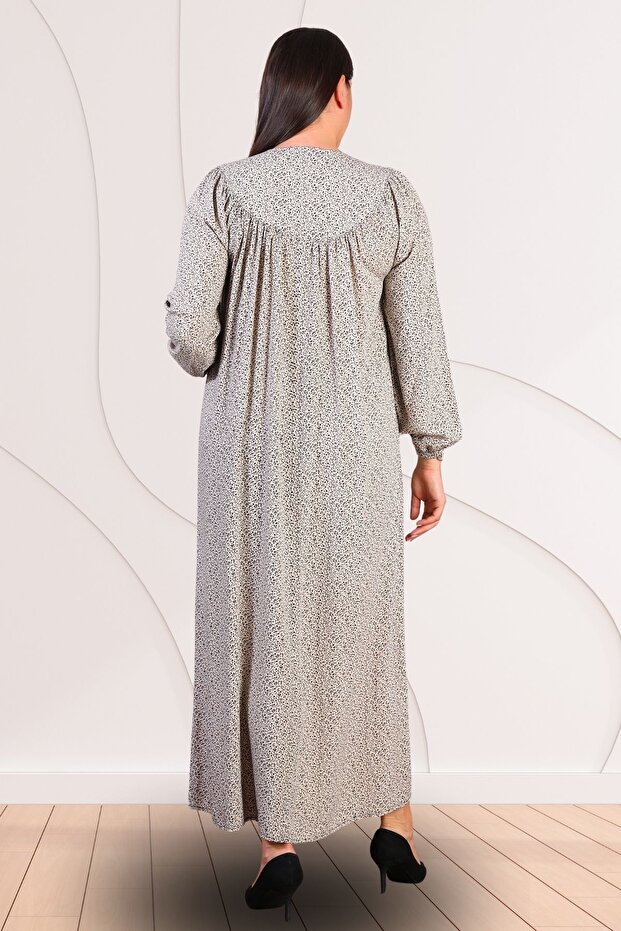 Large Size Summer Long Dress - Crispy Pattern - 8