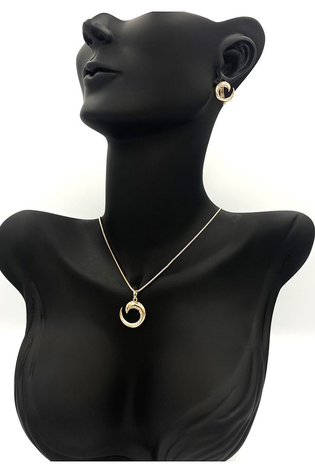 Xuping Tiara Model Kolye Küpe Set - 3