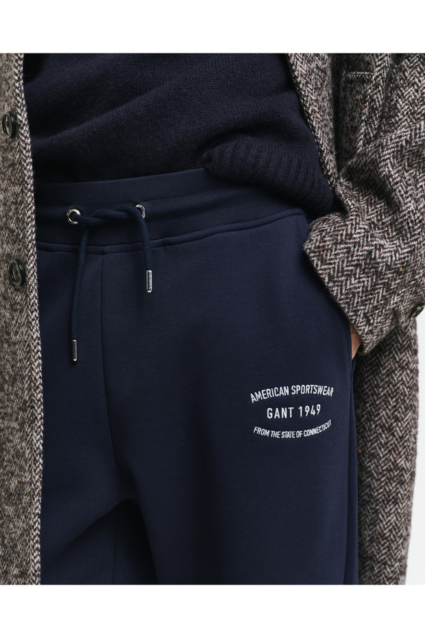 Erkek Lacivert Regular Fit Logolu Eşofman Altı - 6